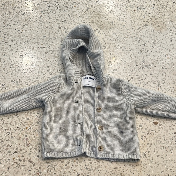 Old Navy Other - CHUNKY COTTON KNIT BABY SWEATER // grey knit 6-12 month